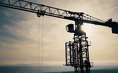 Terex Flat Top Tower Crane in action at a USA high-rise project