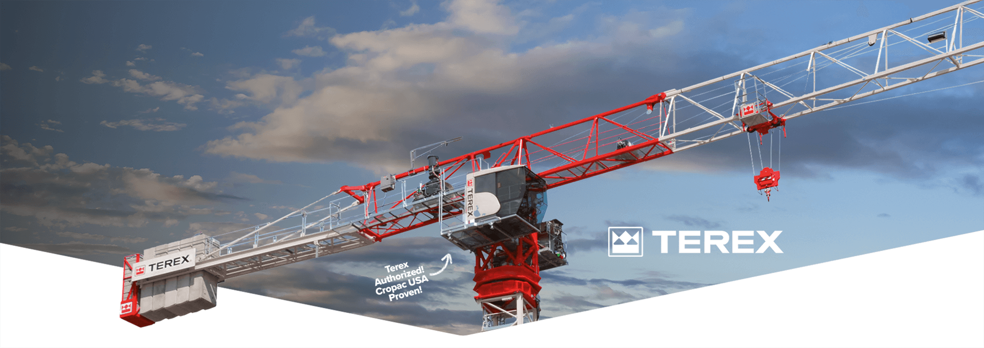 Terex Tower Cranes for Sale Banner at Cropac USA