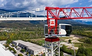 Terex Flat Top Tower Crane operating on jobsite