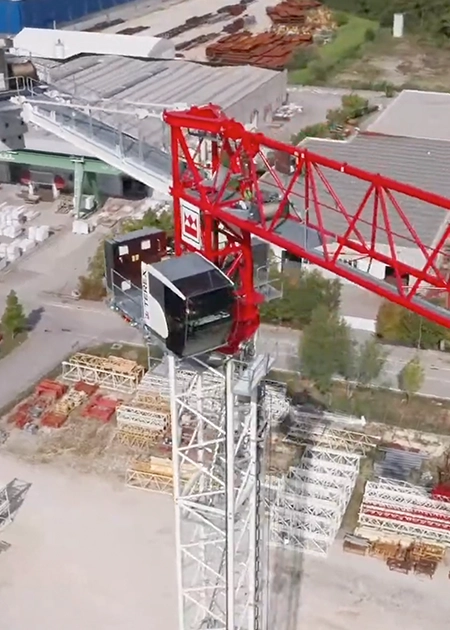 Terex Flat Top Tower Crane operating on jobsite