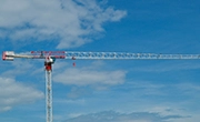 Terex Flat Top Tower Crane operating on jobsite