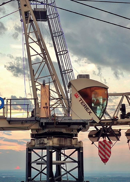 Terex Hammerhead Tower Crane operating on jobsite