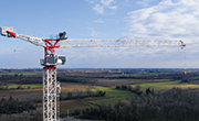 Terex Luffing Jib Tower Crane operating on jobsite